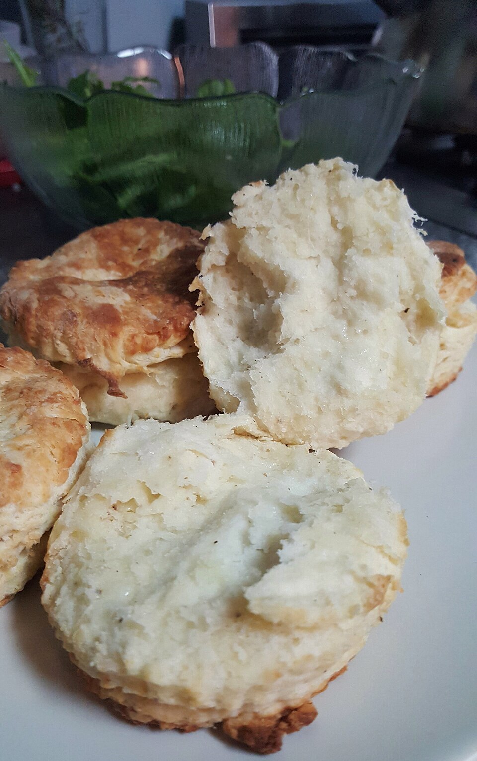 Golden layered American biscuits