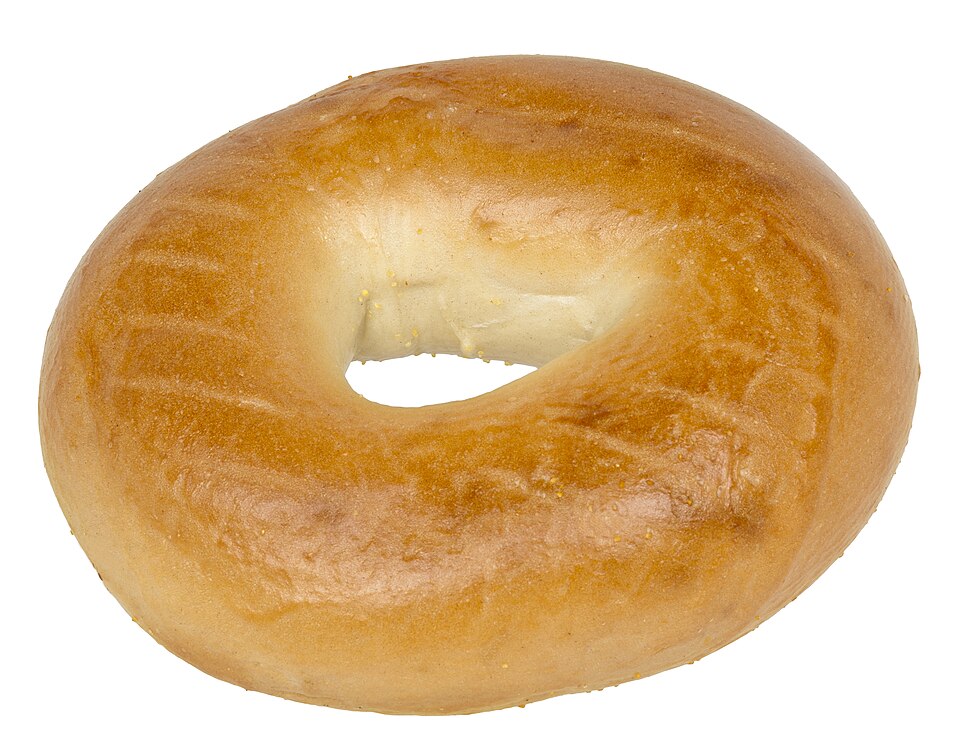 Ortası delik, altın kabuklu sade bagel